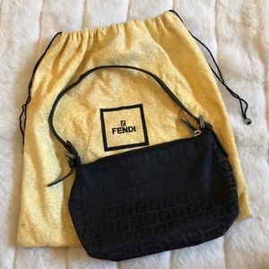 Fendi Black Zucca Monogram Mini Satchel